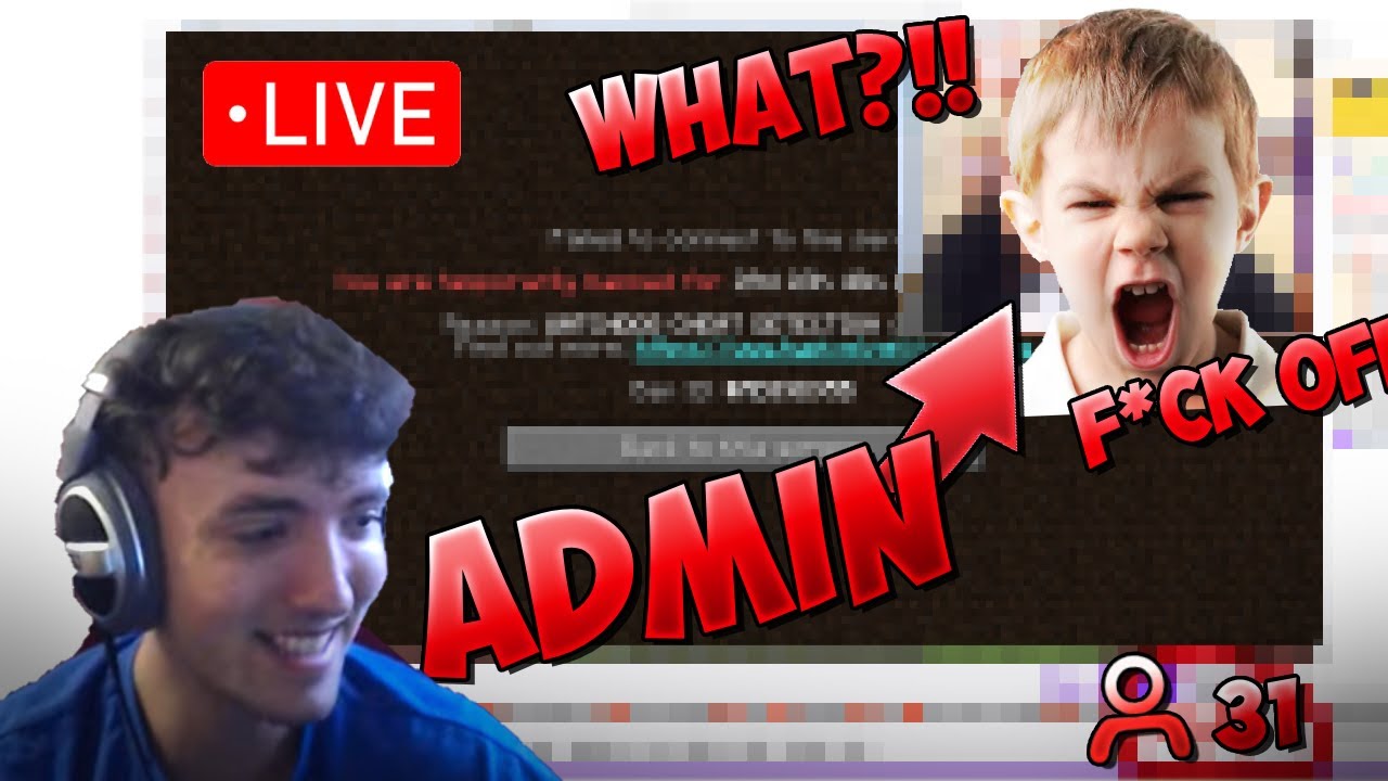 Banning an ADMIN Live on Stream *RAGE* - YouTube