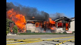 East Contra Costa Fire Battles House Fire on Byron Highway