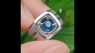 Batu Permata Natural Teal Blue Sapphire 1.05 Ct Heat Only GRI Lab Memo