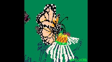 Morning Monarch making of timelapse in #picoCAD