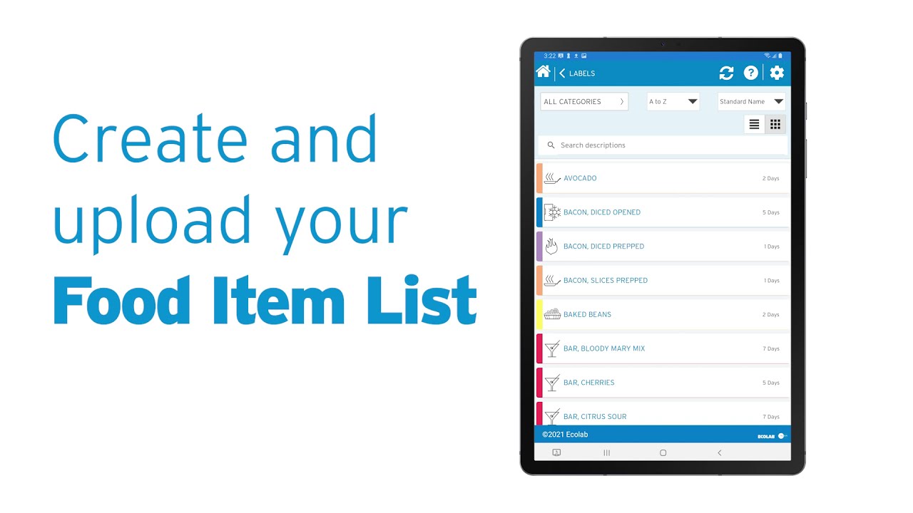 Prep-n-Print with Flex - Simple Food Item List