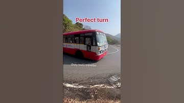 KSRTC king bus makes a perfect u turn in sharp curve ghat road #stateexpress #intercitybus