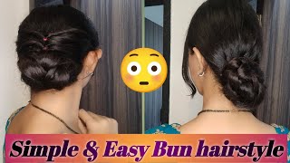 Easy & Simple Bun hairstyle 👈 Beautiful Messi Bun hairstyle 🫶 self made Bun hairstyle