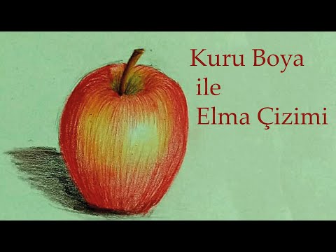 Elma Çizimi-Colored Pencil Techniques-How to draw an apple with dry paint?