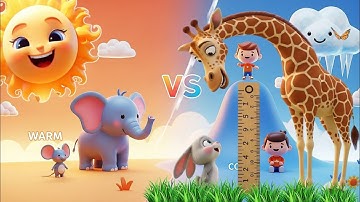 Opposites Song for Kids | Big & Small, Hot & Cold, Up & Down | 3D Cartoon Learning Video