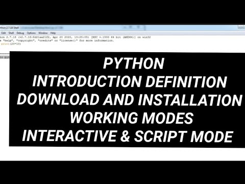 Python , Introduction, Definition, Download and Installation, 2 Working ...