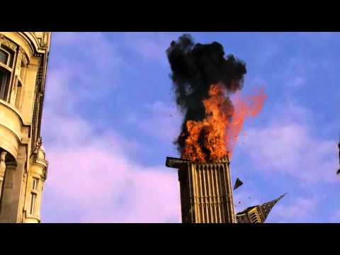Big Ben exploding at the student protests