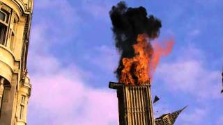 Big Ben exploding at the student protests