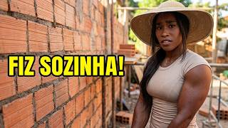 I BUILT THE WALL BY MYSELF: Is it crooked? 🧱 | Ruthinha Fitness