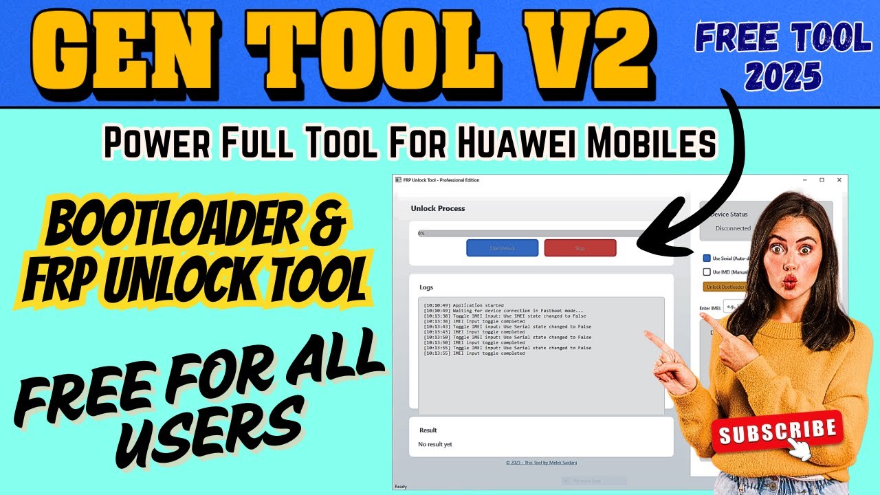 GEN TOOL V2 – Huawei/Honor FRP Bypass & Bootloader Unlock | 100% Free Tool