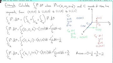 Multivariable calculus 4.1.8: Examples of line integrals of vector fields