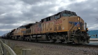 UP 5626 leads a Manifest through Tuscola, IL