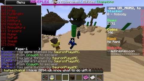 HACKING INFRONT OF A MOD ON MINEPLEX,