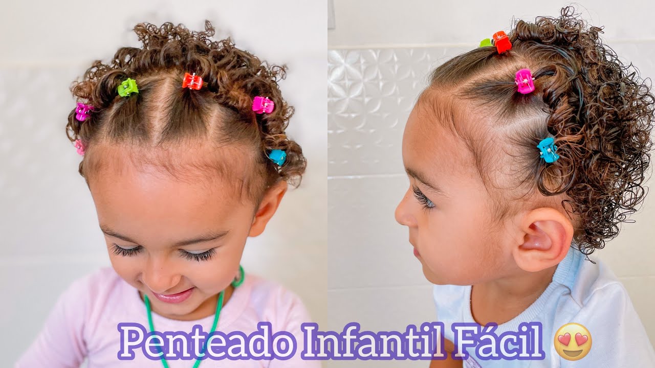 Penteado Infantil Lateral com Ligas para Cabelo Curto