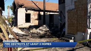 Suisun City fire destroys homes displaces multiple families