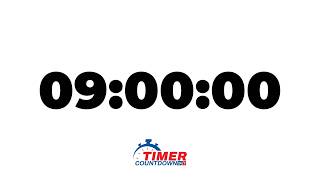 9 Hour Timer | White Screen Countdown with Alarm