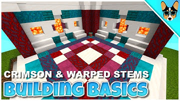 CRIMSON & WARPED NETHER TREES | Minecraft Building & Recipe Basics Tutorial |