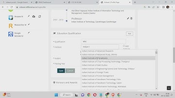 VIDWAN Database Video Tutorial | Login as Expert - Add Education Qualification