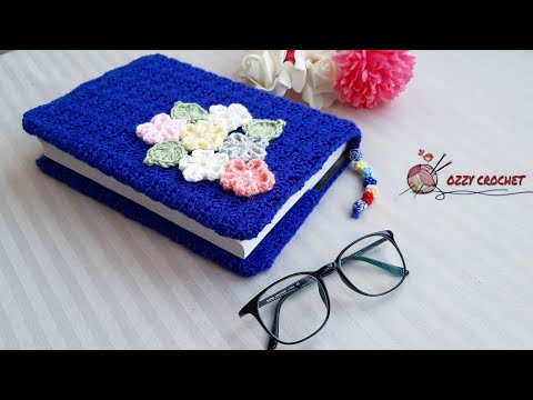 كروشيه كفر كتاب بالتفصيل _ how to crochet a simple cover  for book