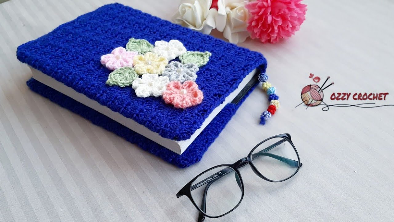 كروشيه كفر كتاب بالتفصيل _ how to crochet a simple cover  for book