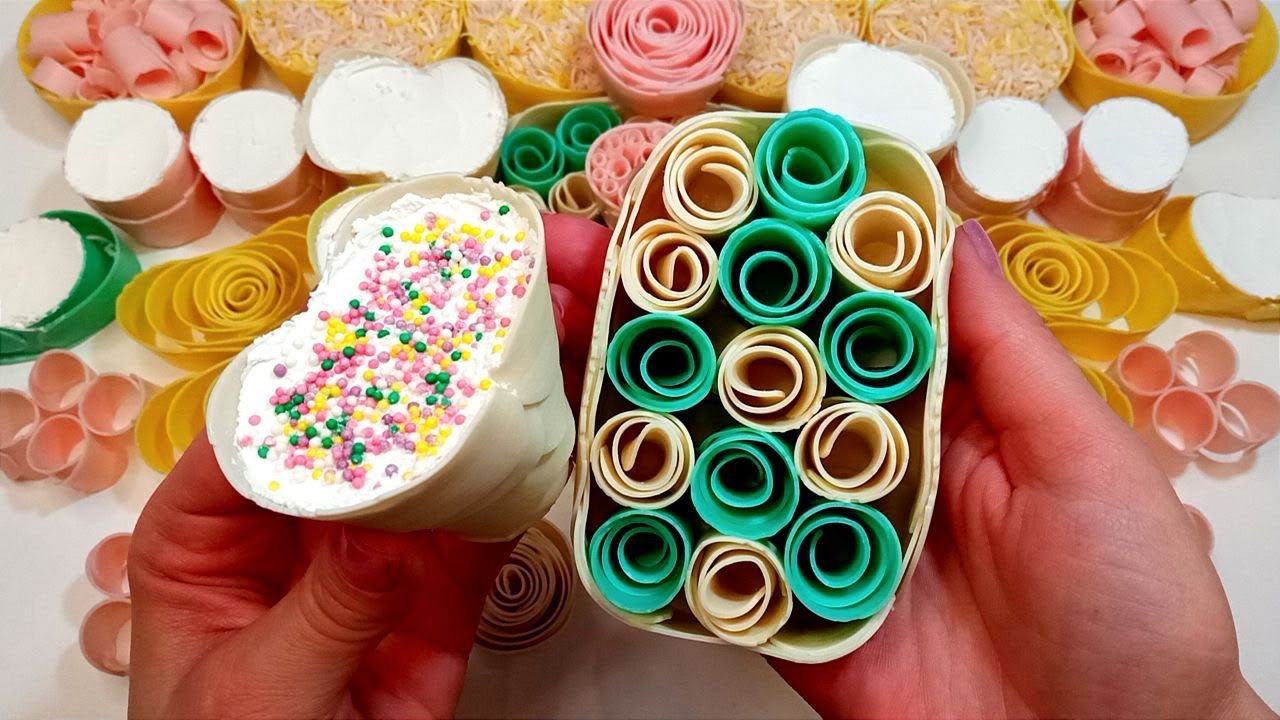 ASMR Crushing soap boxes with starch - Crushing soap roses - Relaxing Sounds