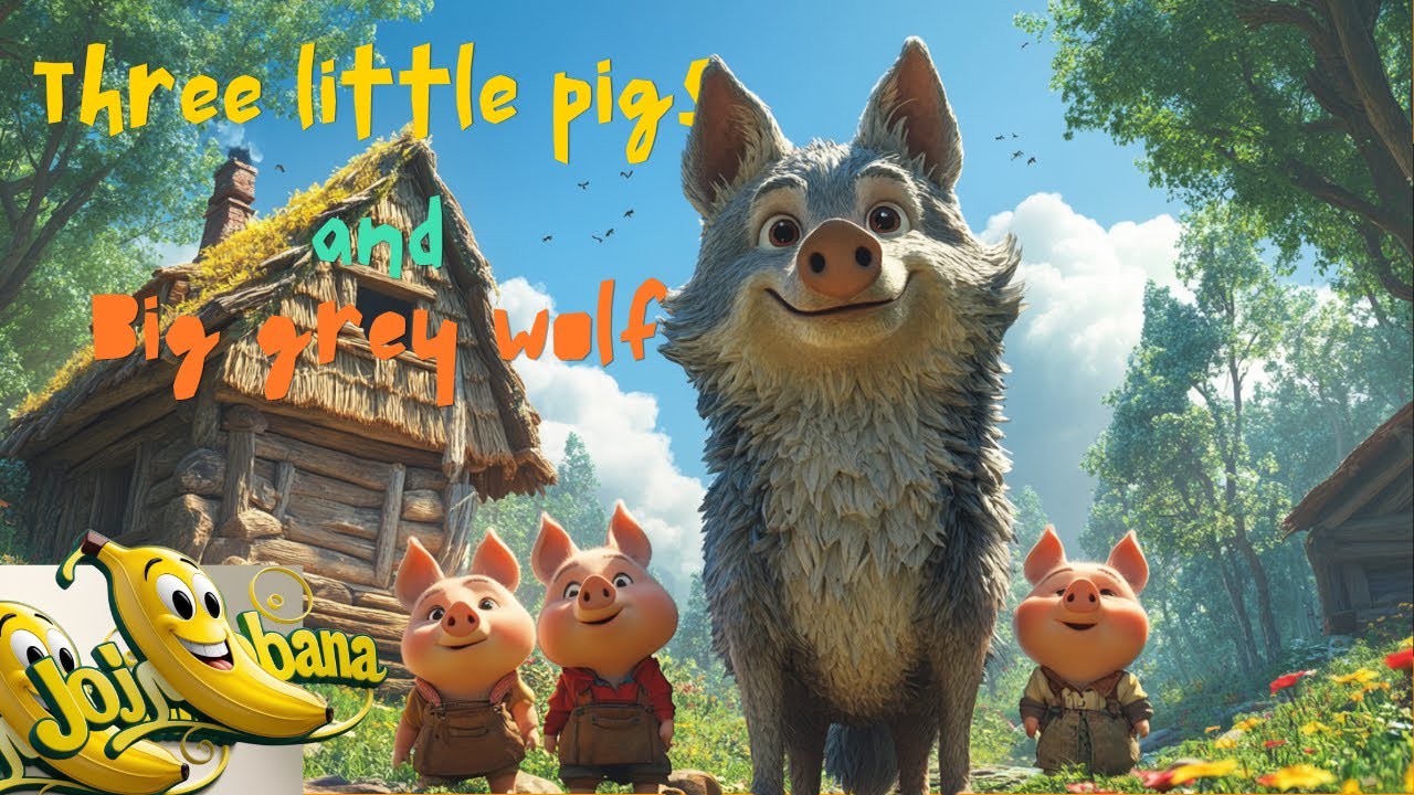 Three little pigs and grey big wolf @ Jojobana Nursery Rhymes & Kids ...