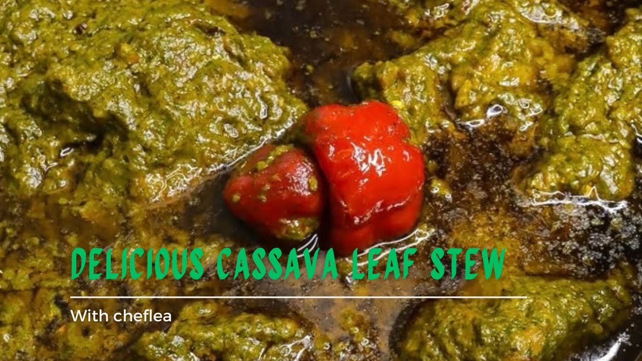 Delicious cassava leaf stew (Sombe) 