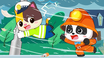 Storm is Coming | Firefighter Song, Police Cartoon, Ambulance | Kids Songs | Kids Cartoon | BabyBus