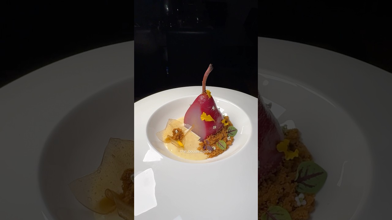 Hibiscus Poached Pear Dessert ♥️🍐