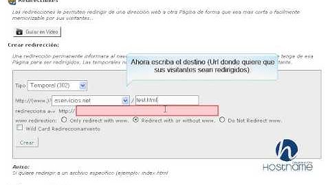 Redirreccion url cPanel