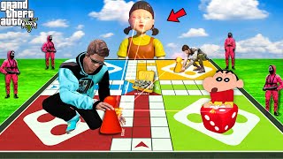 Franklin & Shinchan Playing Ludo With Squid Game Doll | Squid Game In GTA 5