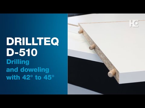 DRILLTEQ D-510 | Drilling and dowelling at angles from 42° to 45°