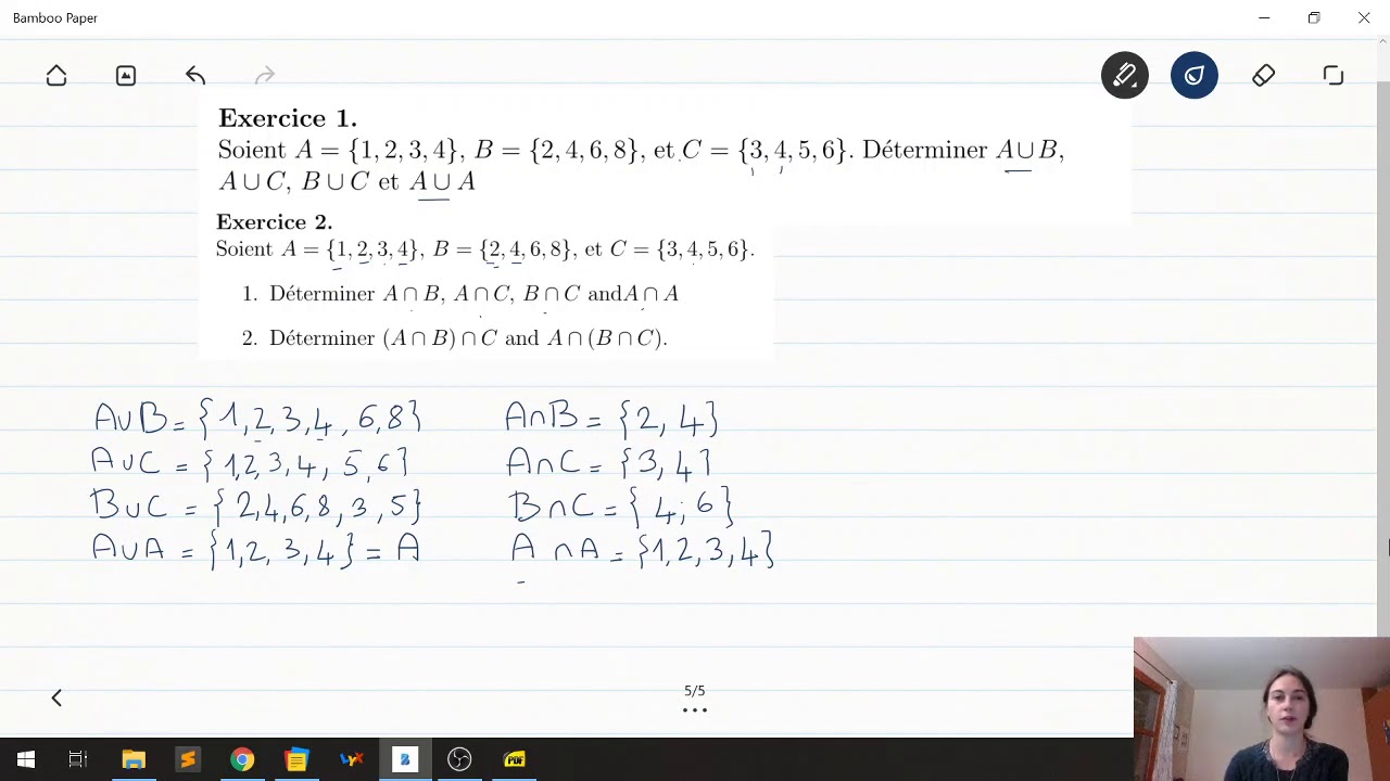 Théorie des ensembles - Exercices 1 et 2