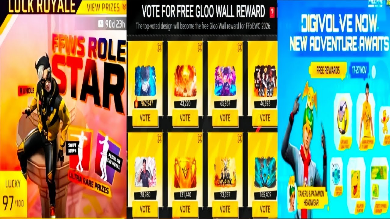 New gold royale bundle spin🔥Free ffws gloo wall skin event 💥New mystery shop event💎New event ff ||