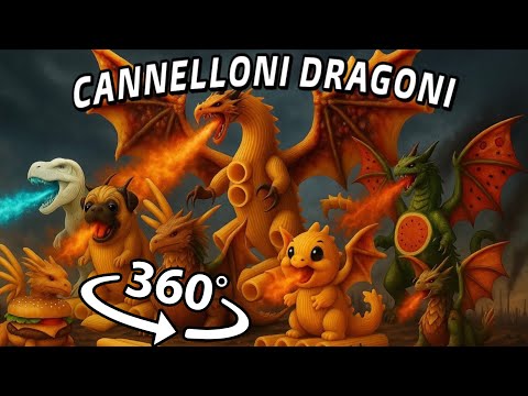 🔥 All CANNELLONI DRAGONI Family Italian Brainrot Animals Meme VR 360°