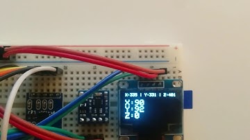 Arduino + OLED SSD1306 128x64 + GY-61 accelerometer