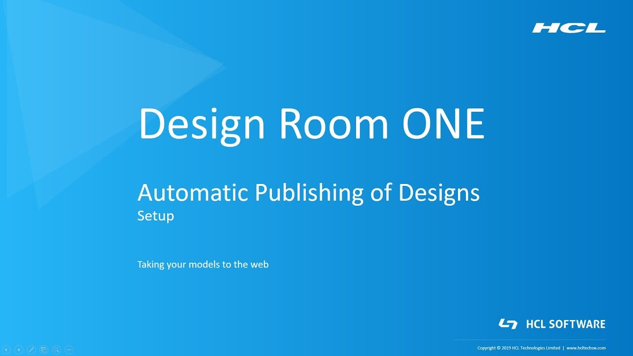10 Design Room ONE Automatic Publishing, Setup - 2019.07.01
