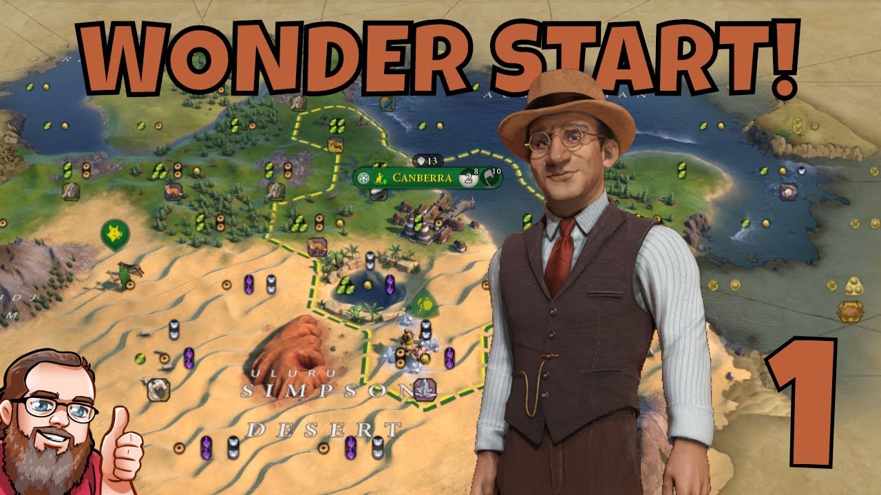 Civilization 6 - Wonder Start - John Curtin on Uluru! Civ 6 Australia Gameplay on Deity - Ep.1