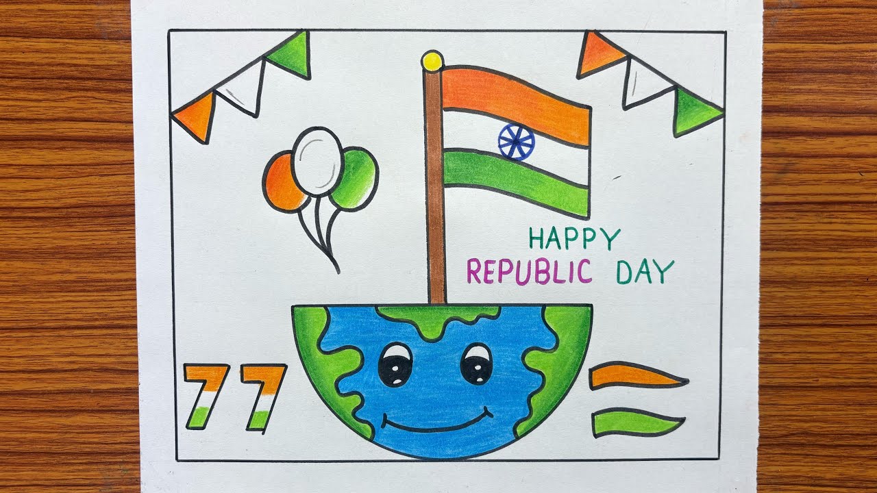Republic Day Drawing / How to Draw Republic Day Poster / Easy Republic Day Drawing