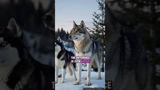 Husky vs wolf #husky #huskies #huskylife