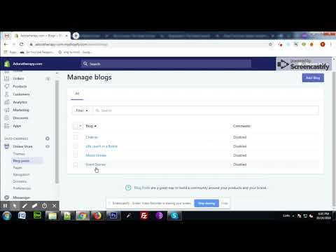 Please do not edit or delete the Blog categories under Manage blog title