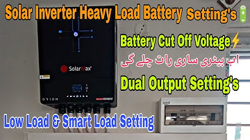 Hybrid Solar Inverter Dual Output Battery Setting | Second Output Battery Cut Off Voltage | Smart