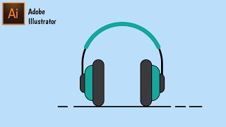 Flat Design Headphones  || Adobe  Illustrator Tutorial