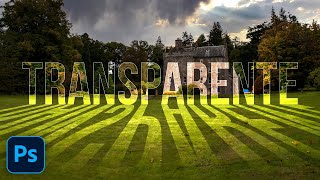 Efecto de texto transparente con iluminación   Plantilla ¡Te va a encantar!