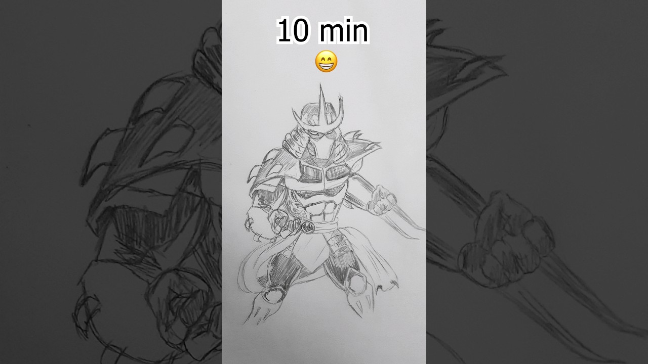 How to Draw Shredder in 10sec,10min,1hr|teenage mutant ninja turtles😱😈