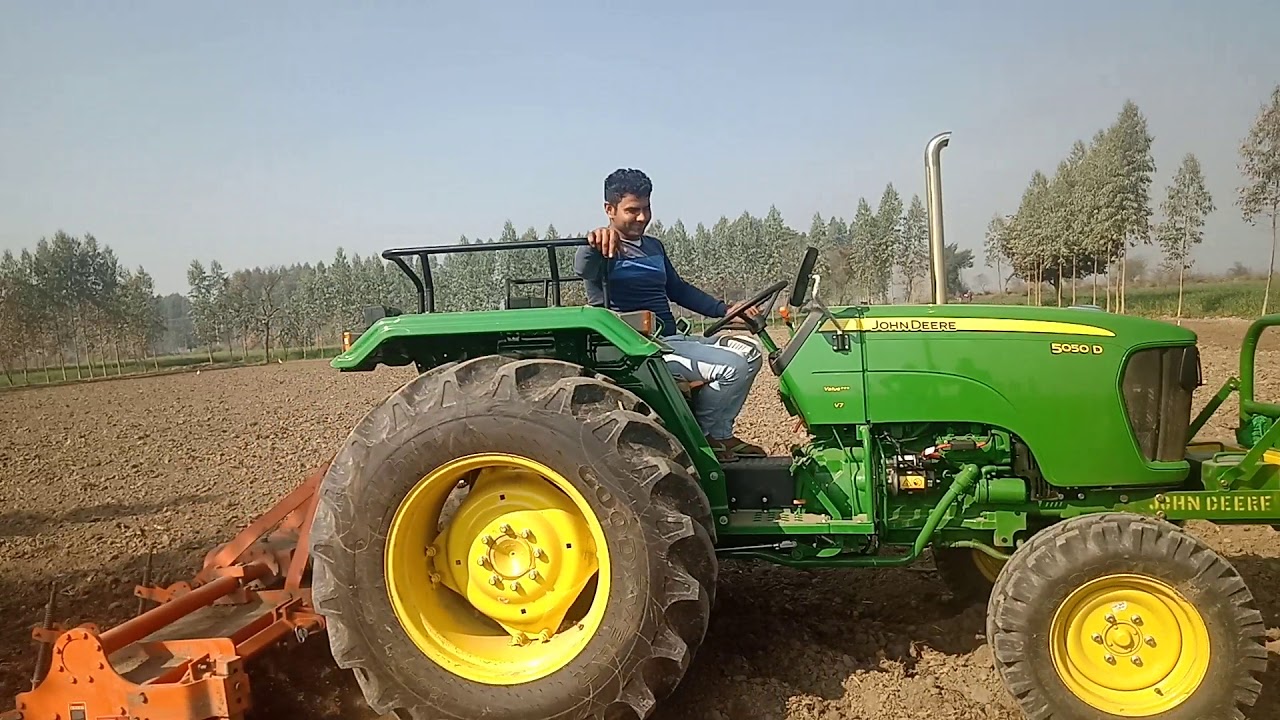 John Deere 5050D कितना डीजल लेता है एक घंटे में 8ft रुटावेटर पर दोनों लीवर फुल डाऊन करके देखो