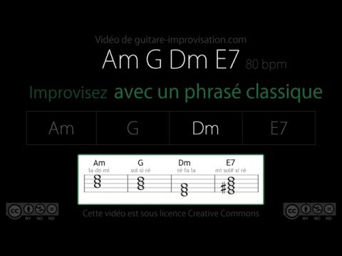 Improvisation classique (Am G Dm E7) : Backing Track