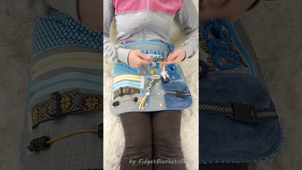 Fidget Sensory Apron for Dementia | Parkinson & Alzheimer Activity Blanket | Nursing Home Gift