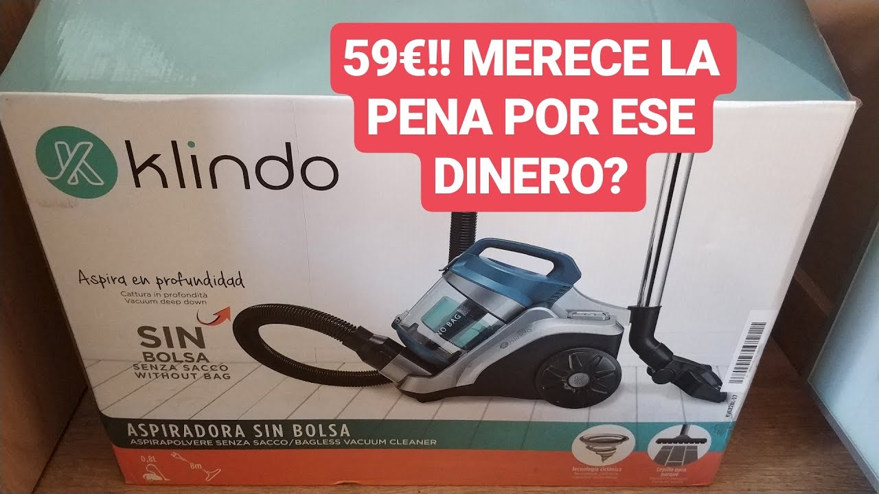 OPINION! 59€!! ASPIRADOR KLINDO KVC22BL17 MERECE LA PENA CALIDAD/PRECIO?  ESPAÑOL - YouTube