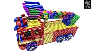 Make a fire truck with magnetic balls